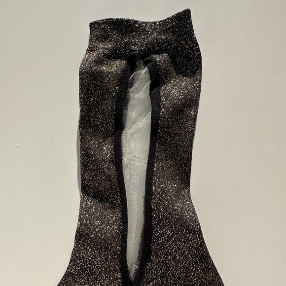 Hansel from Basel x Rachel Comey Slim Sheer Crew Black Gold Womens Socks 6-9.5 - Picture 4 of 14